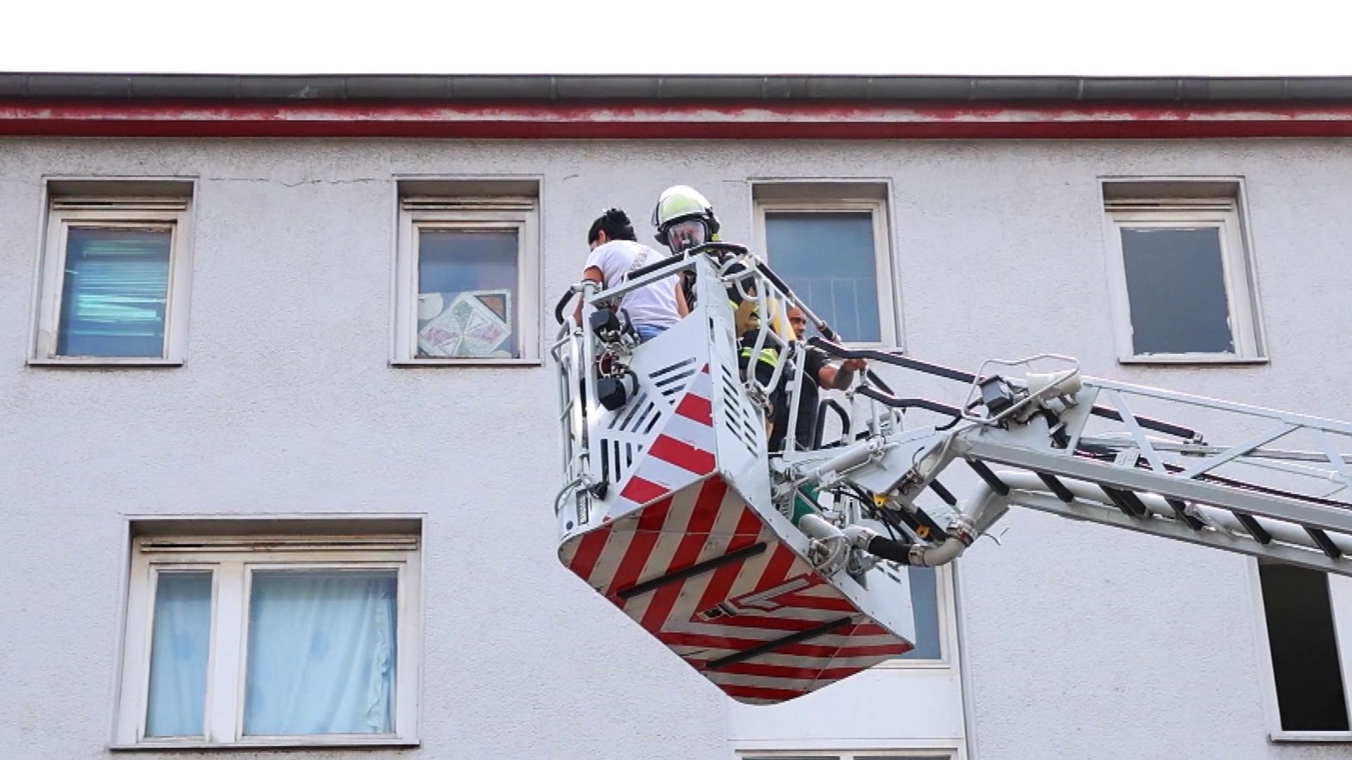 Evakuierung per Drehleiter