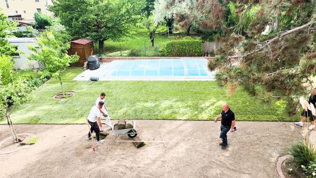 SCHAU-FENSTER: Rollrasen wird verlegt (in voller Länge)