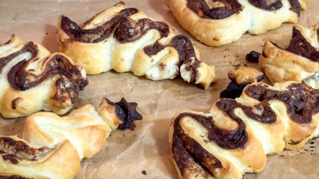 Meine Jausenbox: Blätterteig-Bäumchen mit Haselnusscreme