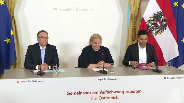 Pressefoyer nach dem Ministerrat