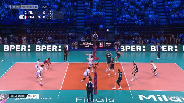 Volleyball Herren-EM Semifinale 2: Finnland - Frankreich aus Mailand