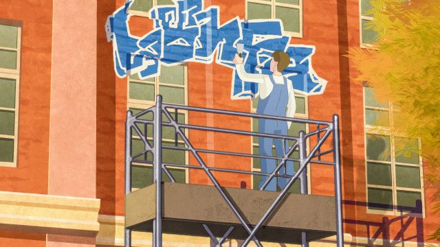 4 1/2 Freunde: Das Graffiti an der Schulfassade