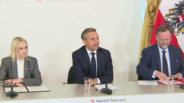 Pressefoyer nach dem Ministerrat