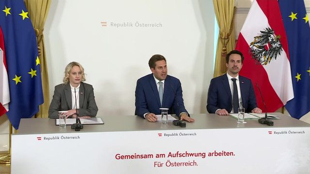 Pressefoyer nach dem Ministerrat