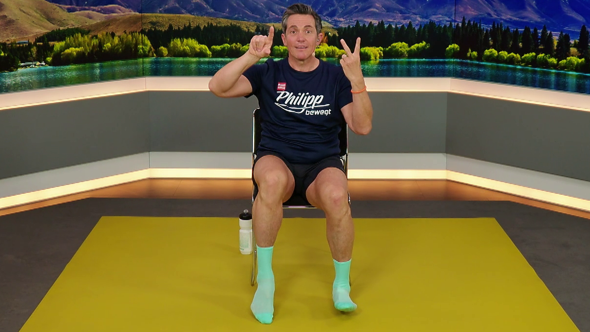 Der Sessel wird jeden Donnerstag zur Fitnesszone