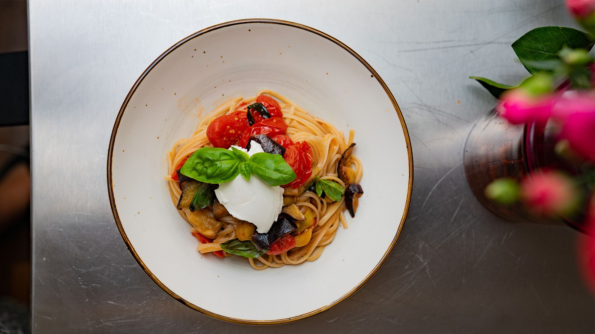 Auberginen Tomaten Pasta