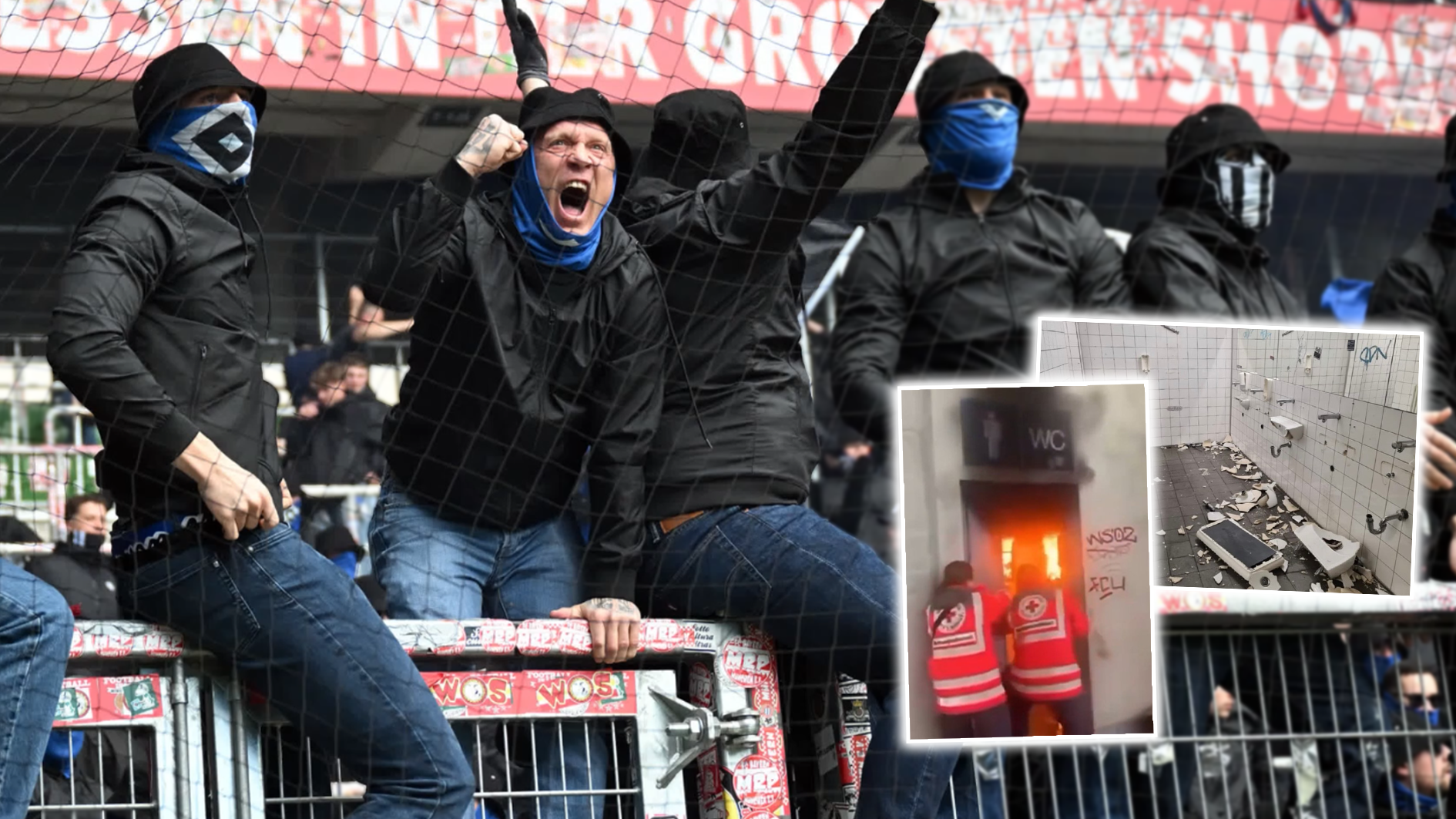 HSV-Fans zünden Toilette an: Hamburger-Randale im Weserstadion