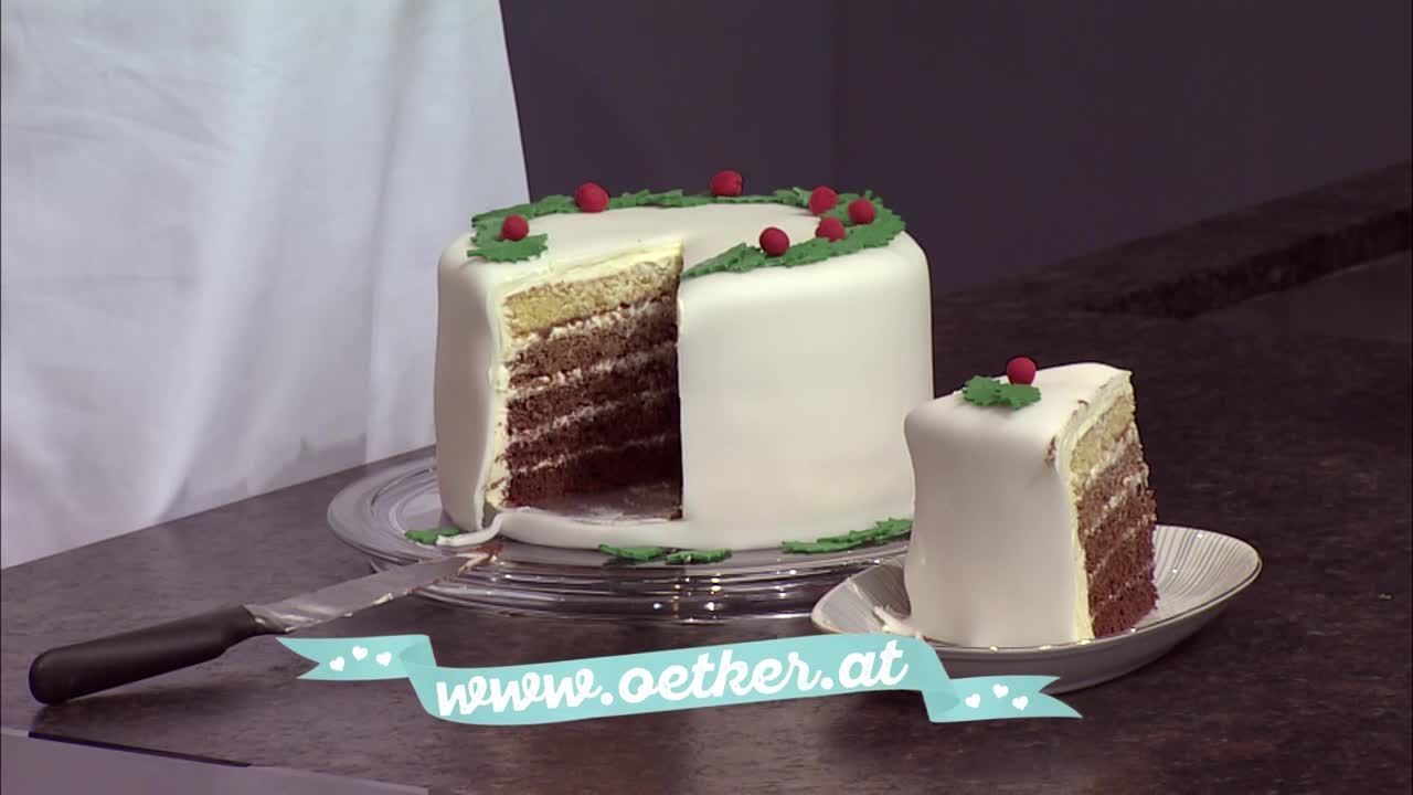 Dr. Oetker Weihnachtswerkstatt: Weihnachtliche Ombrè-Torte