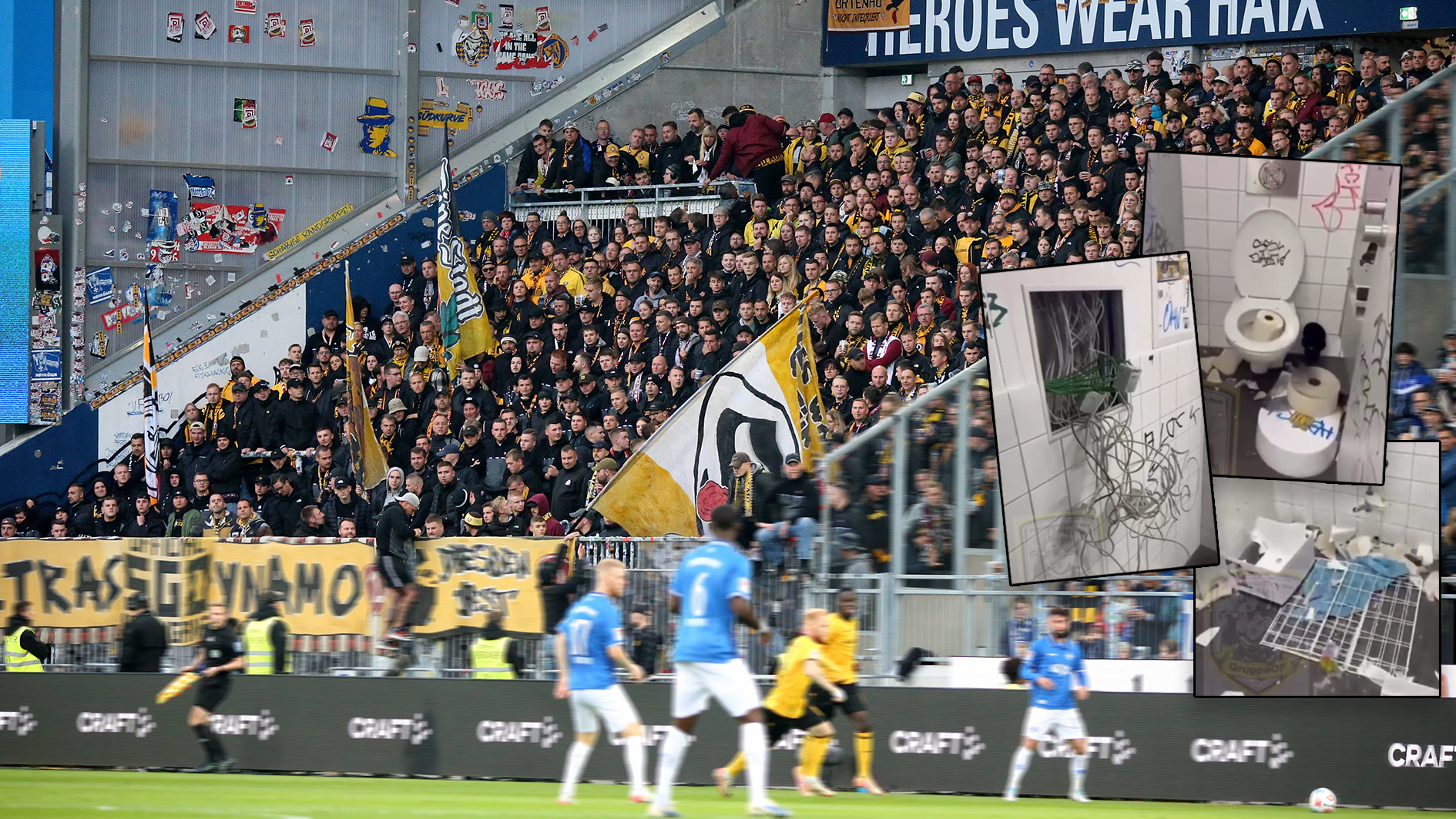 2. Liga: Dresden-Fans randalieren! Chaoten verwüsten Gäste-Klo