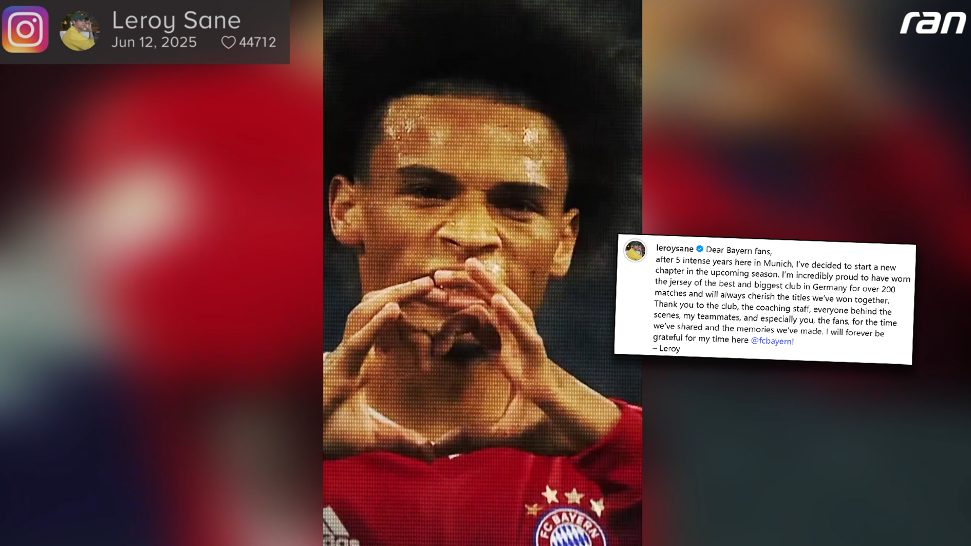 FC Bayern: So verabschiedet sich Leroy Sane von den Fans