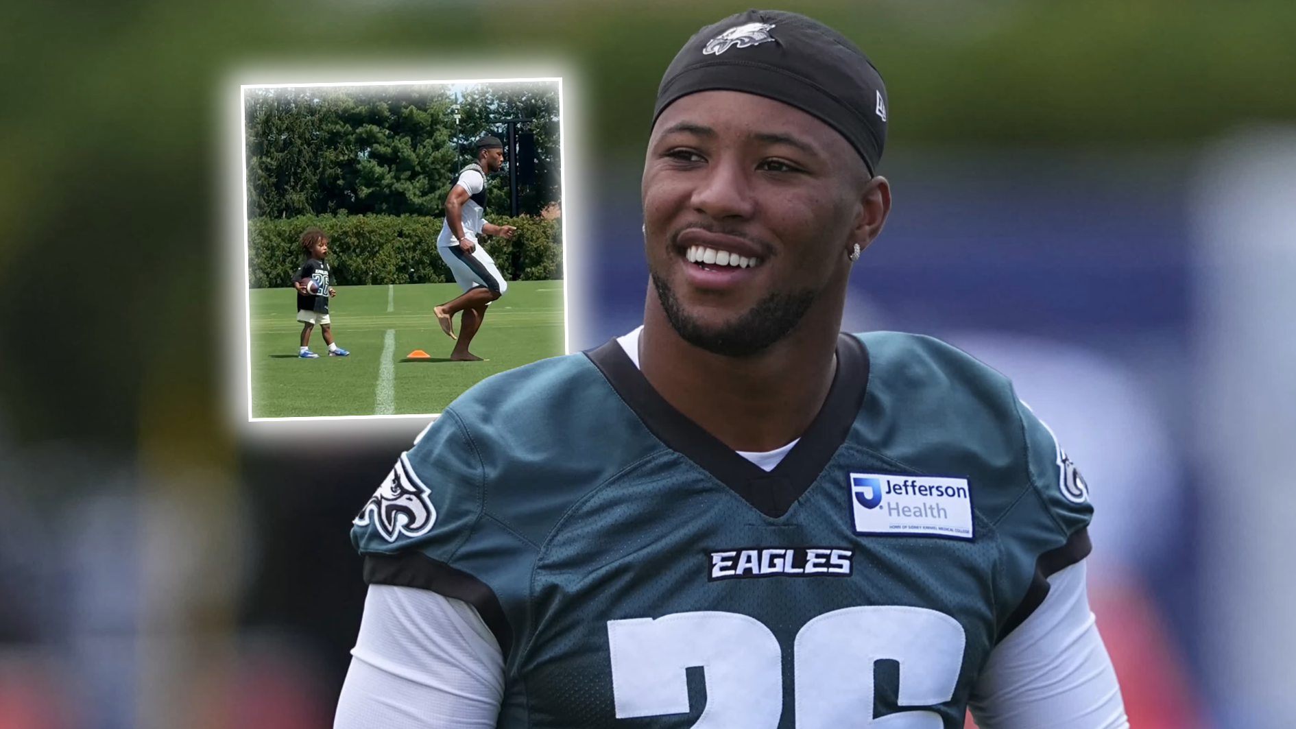 NFL: Zuckersüß! Barkley Jr. kopiert Spin Moves seines Vaters