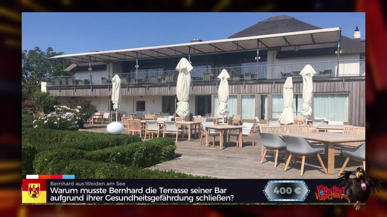 Warum wurde die Terrasse einer Bar als gesundheitsgefährdend eingestuft und musste deshalb geschlossen werden?