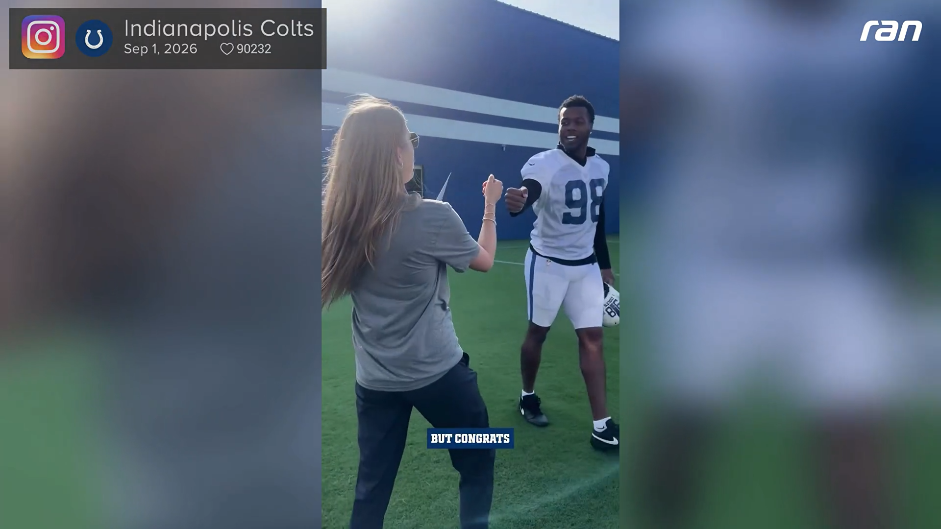 NFL: Große Überraschung für Praktikantin bei Colts-Training