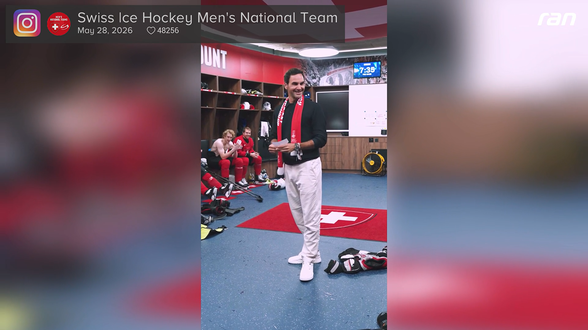 Eishockey WM: Roger Federer überrascht Schweizer Team vor Viertelfinale