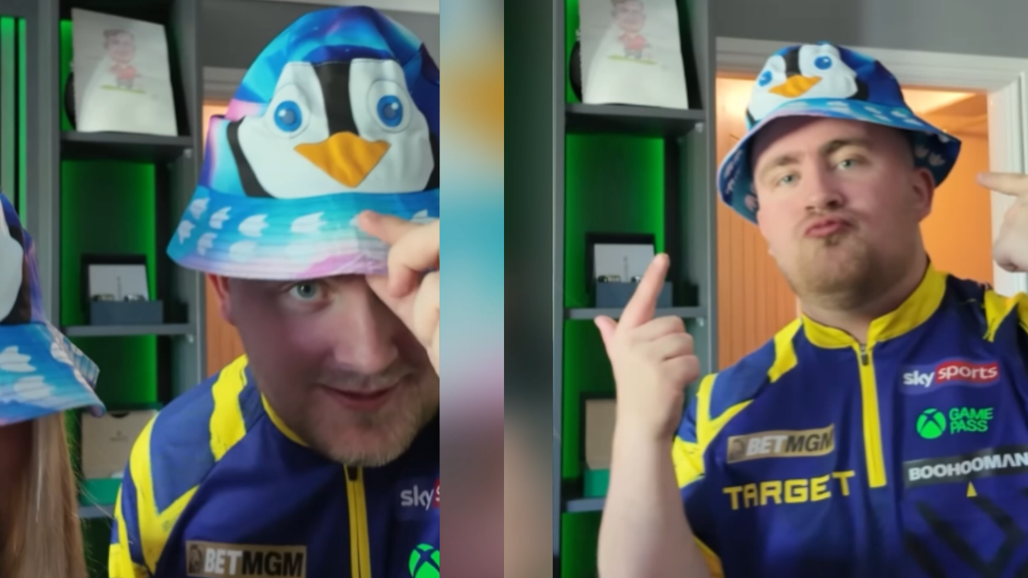 Darts: Seltener Anblick - Luke Littler posiert im Fischerhut