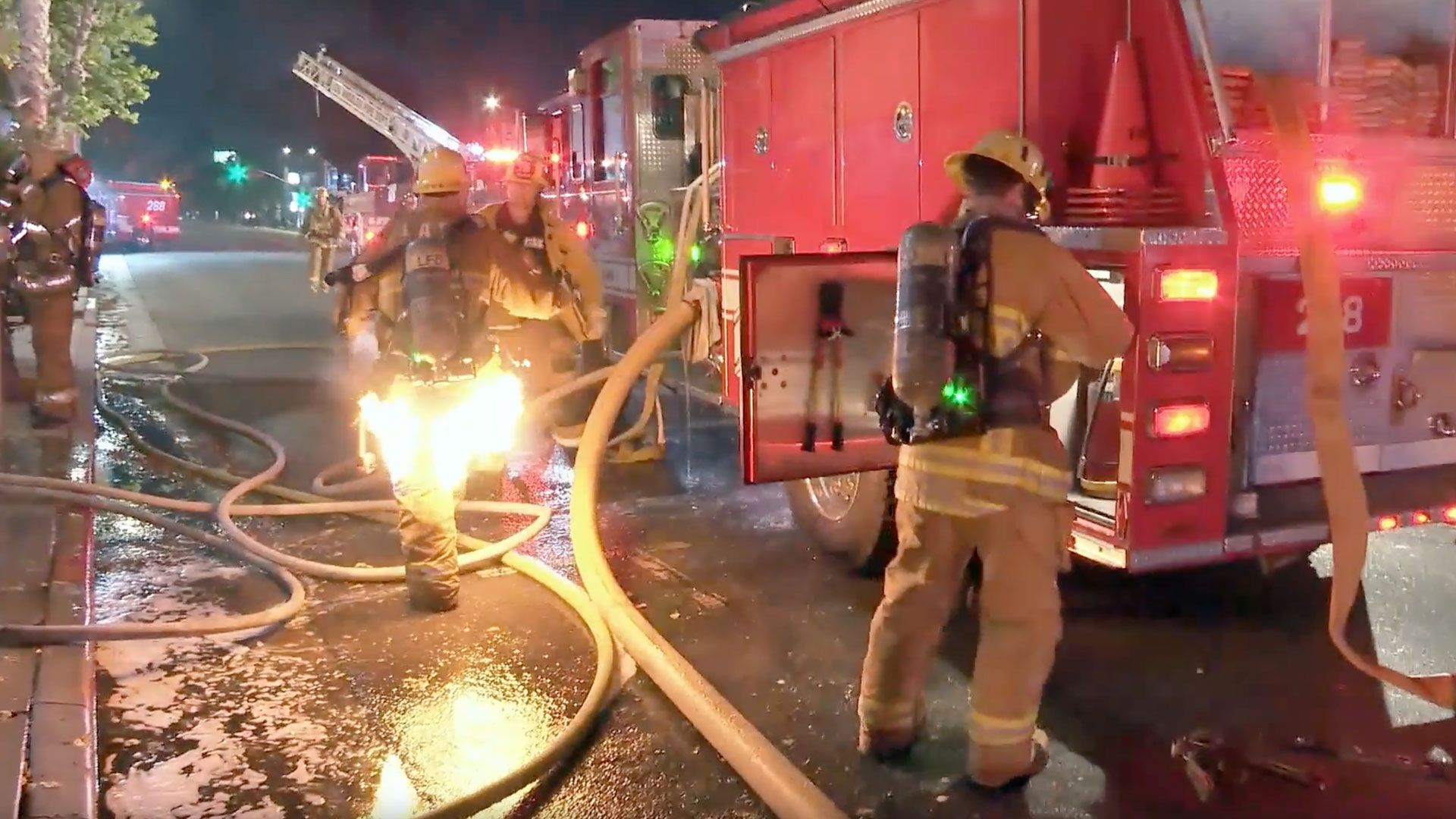 Feuerwehrmann in Flammen
