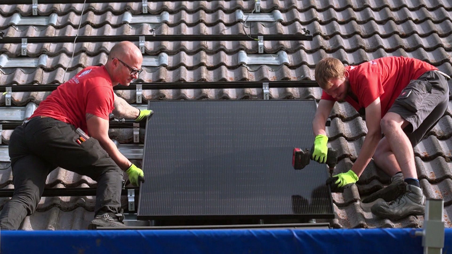 Solaranlage für ein Reihenmittelhaus