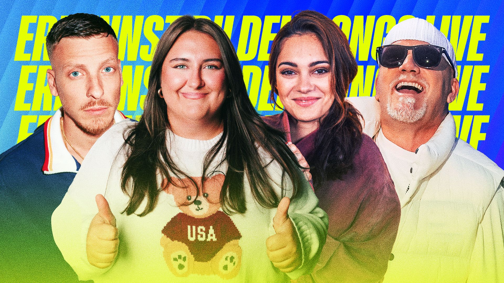 Mit Felix Lobrecht, Selfiesandra, Nilam Farooq und DJ Ötzi