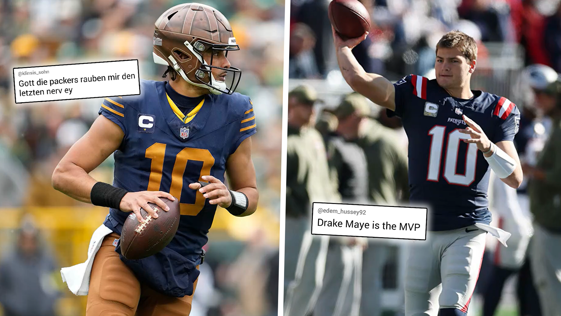 NFL: Green Bay Packers lassen Fans verzweifeln - Drake Maye begeistert
