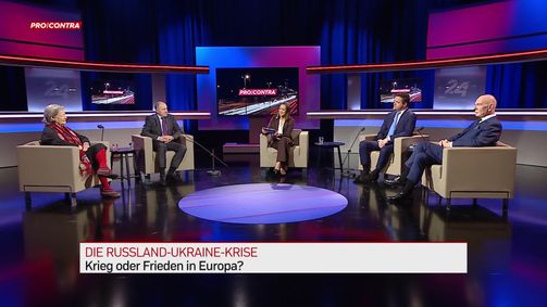 Pro und Contra Pro & Contra - PULS 4 News-Talk - 2022 - rechtefrei  Folge 6: Pro und Contra: Die Russland-Ukraine-Krise: Krieg oder Frieden in Europa?