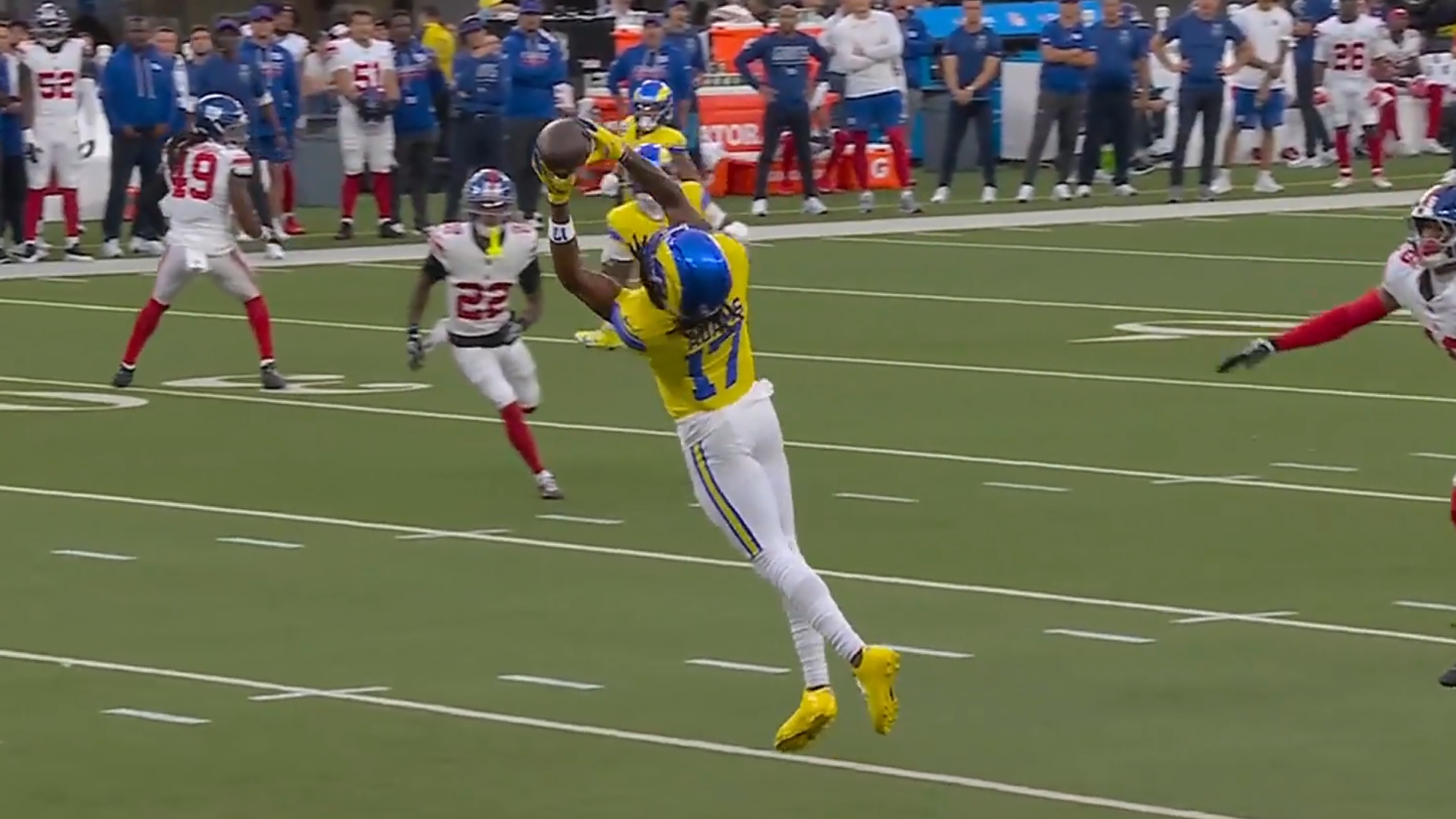 NFL: Adams-Show gegen Giants - Dieser Catch ist Wahnsinn