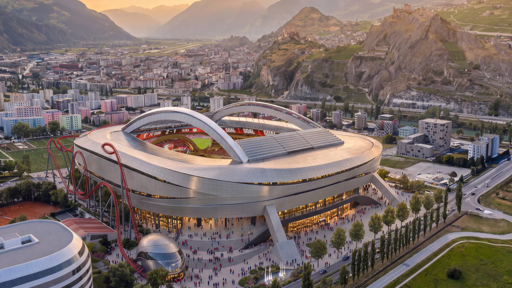 Stadion mit Achterbahn! Schweizer Klub plant Mega-Projekt