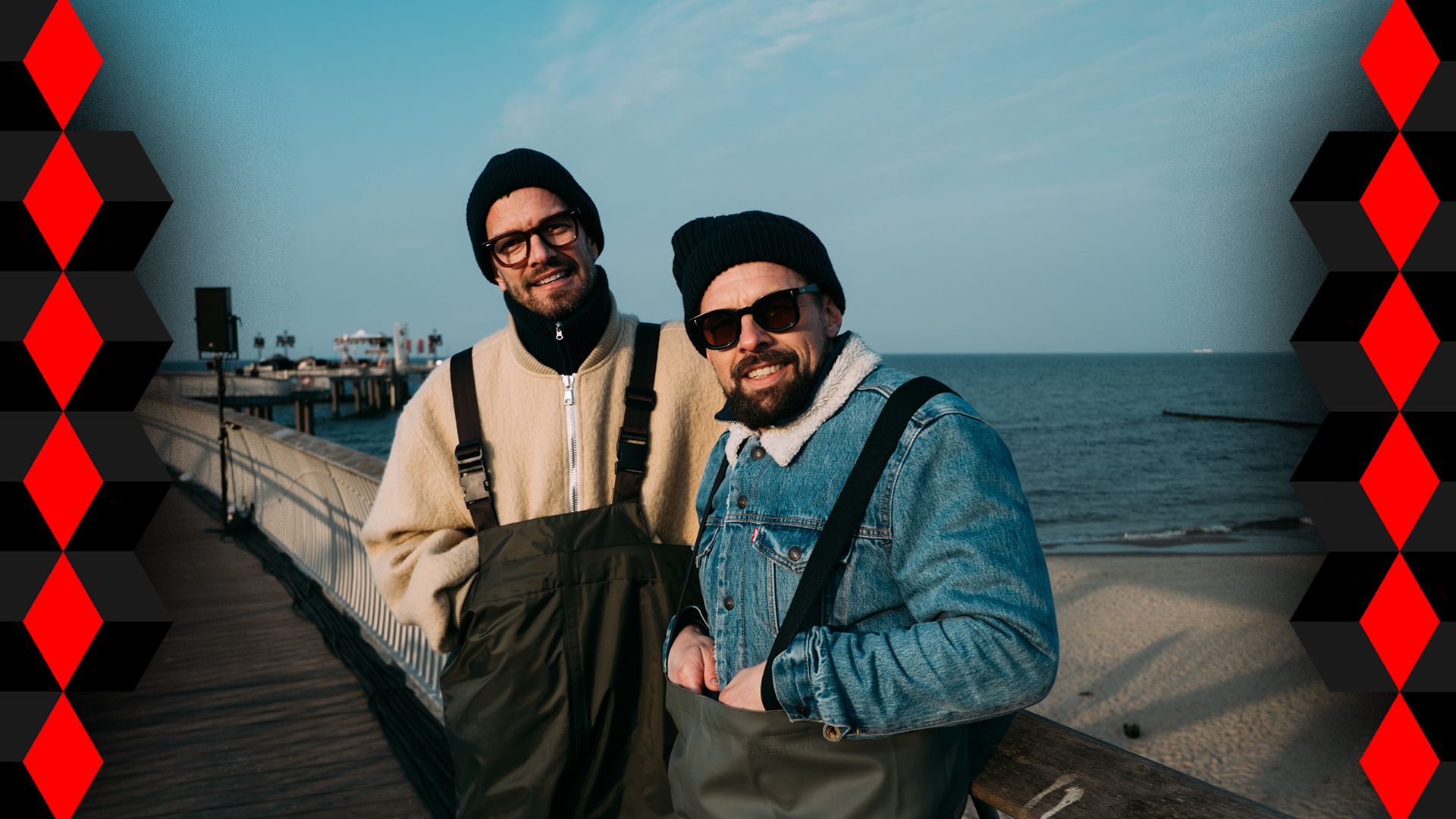 Joko und Klaas veranstalten ihr Quiz auf der Seebrücke Koserow auf Usedom