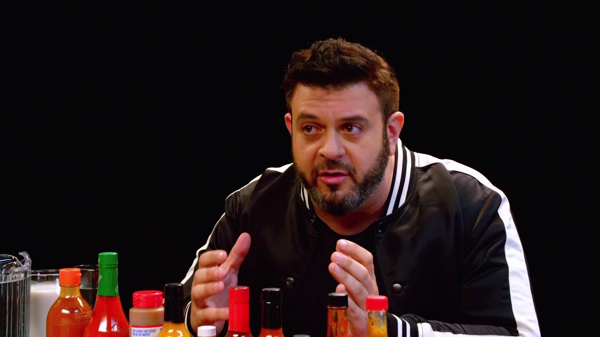 Adam Richman Fanboys Out While Eating Spicy Wings