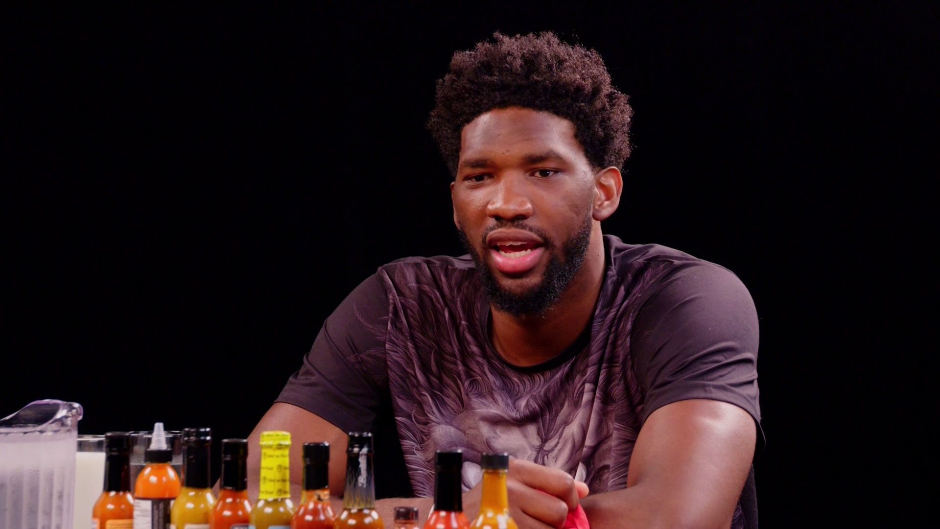 Joel Embiid Trusts the Process While Eating Spicy Wings