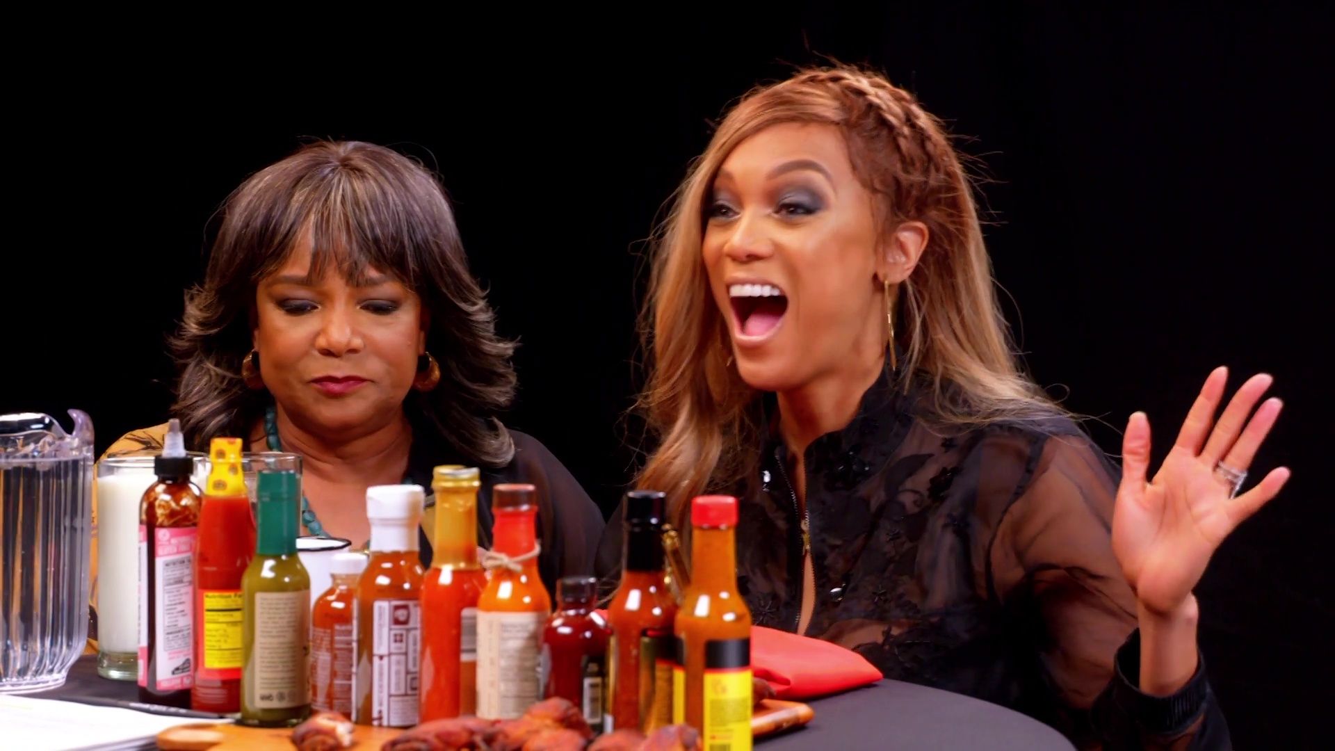 Tyra Banks Cries for Her Mom While Eating Spicy Wings
