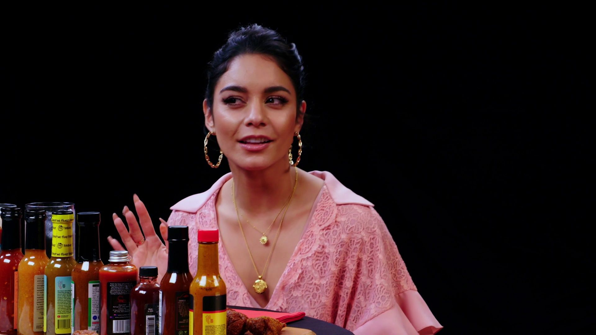 Vanessa Hudgens Does Tongue Twisters While Eating Spicy Wings
