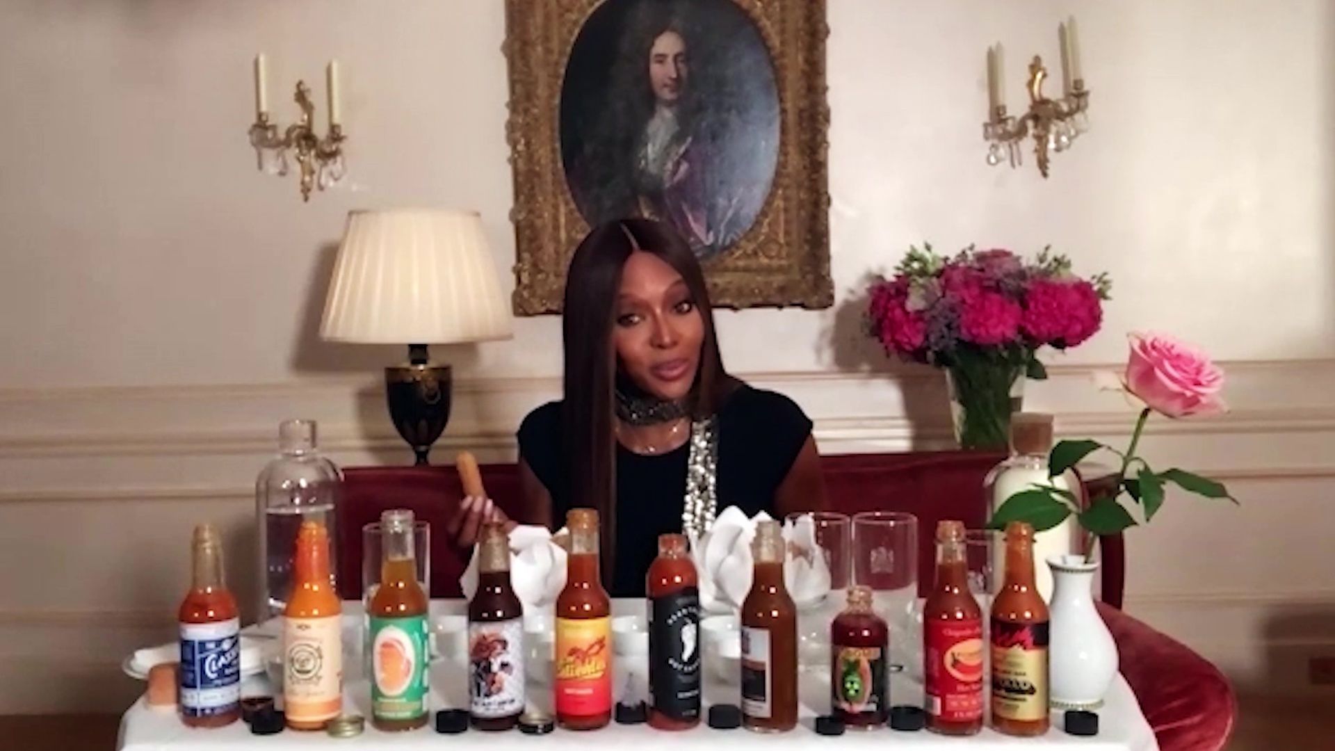 Naomi Campbell Almost Faints While Eating Spicy Wings
