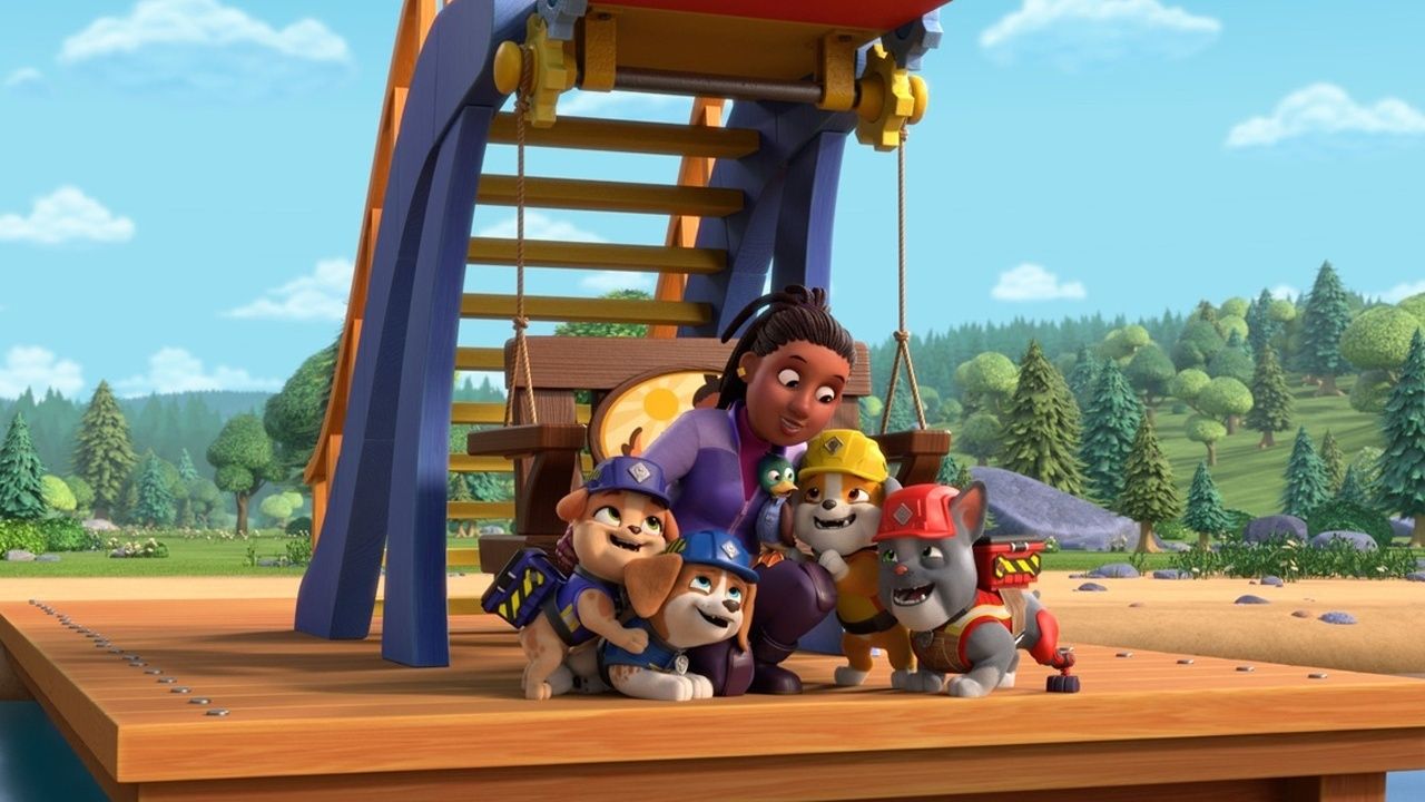 Die Crew baut ein Sprungbrett für Erpelino / Die Crew baut einen Regenwassertank